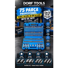 Dorf Tools 75 Parça Profesyonel Torx, Allen, M Tipi ve Ribe Bits Uç Seti (Cr-V Çelik)
