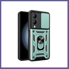 Nida Vivo Y17S Uyumlu Kılıf Pars Lens Yüzüklü Silikon - Yeşil Nıda