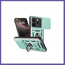 Nida Redmi Note 14 4g Uyumlu Pars Lens Yüzüklü Silikon - Yeşil Nıda