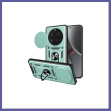 Nida Mi 15 Ultra Uyumlu Kılıf Pars Lens Yüzüklü Silikon - Yeşil Nıda