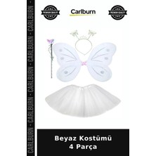 Carlburn Beyaz Kostümü 4 Parça Sahne Kıyafeti Eğlence Aksesuarı Parti Malzemesi