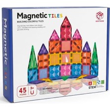 Tr Kzl Kids Home Renkli Manyetik Yapı Blokları Seti 7.5 cm 45 Parça 188M32