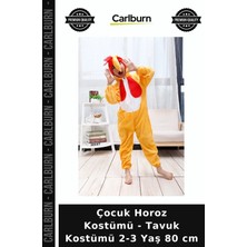Carlburn Çocuk Horoz Kostümü - Tavuk Kostümü 2-3 Yaş 80 cm Sevimli Kostüm Etkinlik Giysisi Eğlence Tulumu