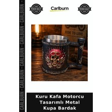 Carlburn Kuru Kafa Motorcu Tasarımlı Metal Kupa Bardak Özel Gün Objesi Sürpriz Hediye