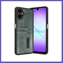 Nida Samsung Galaxy A07 4g Uyumlu Sara Kartvizitli Deri Kılıf - Yeşil Nıda
