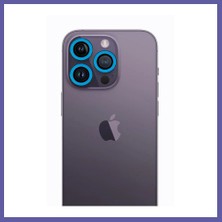 Nida iPhone 12 Pro Uyumlu Neon Fosforlu Kamera Lens - Mavi Nıda