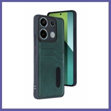 Nida Redmi 15C 4g Uyumlu Sara Kartvizitli Deri Kılıf - Yeşil Nıda