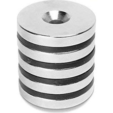 Dünya Magnet Neodyum Mıknatıs Havşa Delikli D30XD10/5,5X5 (5'li Paket) Yüksek Çekim Gücü ile Endüstriyel ve Ev Kullanımı