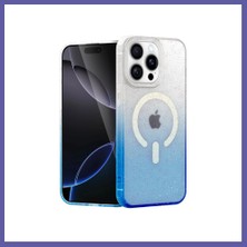 Nida iPhone 15 Pro Uyumlu Pummel Shiny Magsafe Kapak - Mavi Nıda