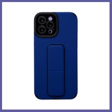 Nida iPhone 12 Pro Max Uyumlu Kılıf Mega Standlı Silikon - Mavi Nıda