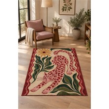 Rugs Modern Halı Dora Vintage Botanik Desenli Çok Renkli Ince Dokuma Taban Salon Halısı OZL570
