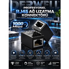 Derwell Gigabit Destekli RJ45 Dişi Dişi CAT5E/CAT6/7 Ethernet Lan Ağı Birleştirici Ara Aparatı Internet Kablosu Uzatıcısı