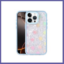 Nida iPhone 15 Pro Uyumlu Lumi Desenli Kapak - Mavi Nıda