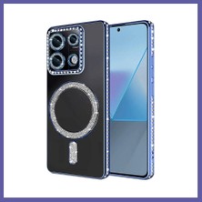 Nida Redmi Note 13 Pro 4g Uyumlu Joke Simli Magneticsafe Kılıf - Mavi Nıda