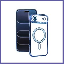 Nida iPhone 17 Uyumlu Air Uyumlu Joke Simli Magneticsafe Kılıf - Mavi Nıda