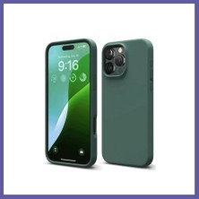 Nida iPhone 16 Pro Max Uyumlu Kılıf First Silikon - Koyu Yeşil Nıda