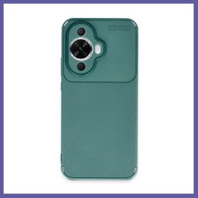Nida Huawei Nova 12S Uyumlu Kılıf Auto Focus Karbon Kapak - Koyu Yeşil Nıda