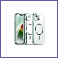 Nida iPhone 15 Uyumlu Kılıf Kross Magneticsafe Kapak - Koyu Yeşil Nıda