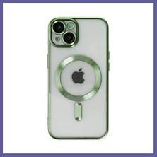 Nida iPhone 14 Uyumlu Kılıf Kross Magneticsafe Kapak - Koyu Yeşil Nıda