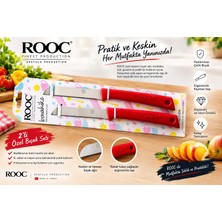 Homedius Rooc 2'li Tırtıklı Gold  Bıçak Seti Gold-19 cm