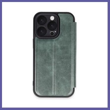 Nida iPhone 16 Pro Max Uyumlu Kılıf Flip Cover - Koyu Yeşil Nıda