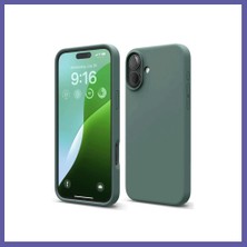Nida iPhone 16 Plus Uyumlu Kılıf Nano Içi Kadife Silikon - Koyu Yeşil Nıda