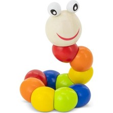 Calimera Toys Ahşap Renkli Sevimli Solucan Çevirmeli Boncuklar