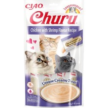 Ciao Churu Cream Tavuklu Ve Karidesli Kedi Kreması 4x14 gr