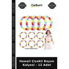 Carlburn Hawaii Çiçekli Boyun Kolyesi - 12 Adet Etkinlik Malzemesi Tatil Teması Kostüm Tamamlayıcısı