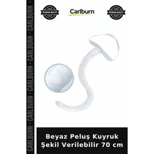 Carlburn Beyaz Peluş Kuyruk Şekil Verilebilir 70 cm Eğlence Detayı Sahne Kıyafeti Fantezi Ürün