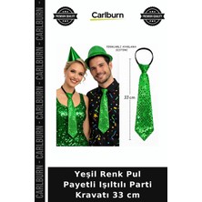Carlburn Yeşil Renk Pul Payetli Işıltılı Parti Kravatı 33 cm Kostüm Parçası Yenilikçi Ürün Hareketli Tasarım