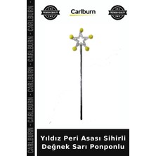 Carlburn Yıldız Peri Asası Sihirli Değnek Sarı Ponponlu Parti Eşyası Dekoratif Ürün Kutlama Detayı
