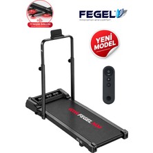 Fegel Fg-80 2 Hp Fırçasız Motorlu 3 Kademe Eğimli Bluetooth Fitshow Destekli Titreşimli Katlanabilir Yürüyüş ve Koşu Bandı | 10 Km/s, 110 kg