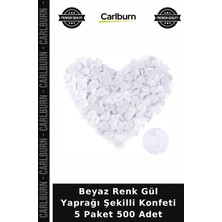 Carlburn Beyaz Renk Gül Yaprağı Şekilli Konfeti 5 Paket 500 Adet Düğün Detayı Etkinlik Aksesuarı Mekan Dekoru