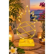 Magicledcorner Peri Ledli Metal Ananas Masa Üstü Dekor