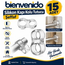 Şeffaf Silikon Plastik Kapı Kolu Tutucu Tutacağı Durdurucu Pencere Tamponu Stoperi (15 Adet)