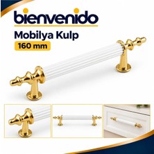 Beyaz Gold Metal Kulp 160 mm Dayanıklı Mobilya Kulbu, Dolap Çekmece Için Modern Dekoratif Tasarım