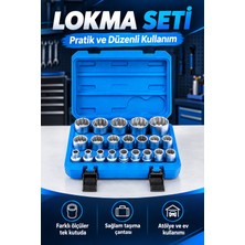 Dorf Tools 21 Parça 1/2 Lokma Takımı 12 Köşe Cr-V Çelik 8-32 mm Profesyonel Lokma Seti