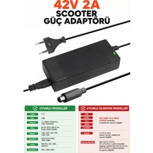 Bluesery 42v 2a Segway Ninebot Scooter Şarj Aleti Adaptörü Volta Vt1/Xiaomi 1S,M365,M365Pro,Pro2/OKAİ ES10,20,50/NAVEE V25,40,45,50 Uyumlu Adaptör