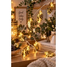 Magicledcorner Gold Yaprak Metal  Işık Zinciri
