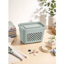 Mapple Home Çok Amaçlı Örgü Desenli Kapaklı Düzenleyici Kutu 1,75 L - Organizer Saklama Kutusu