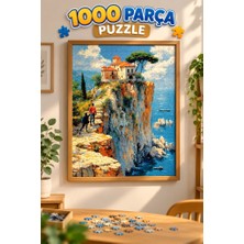 Farbu Oyuncak 1000 Parça Tepedeki Ev Puzzle 48 x 68 cm Yüksek Baskı Kaliteli Eğlenceli Puzzle