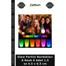 Carlburn Glow Partisi Bardakları 6 Renk 6 Adet 1.5 Oz 4.5 x 6.5 cm Kutlama Eşyası Açık Hava Gece Eğlencesi