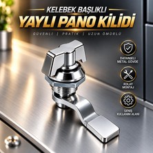 Nzb (1 Adet) Yaylı Pano Kilidi Kelebek Başlıklı Elektrik Panosu Makine Kapağı Kabin Kilidi Metal Pano Kilit