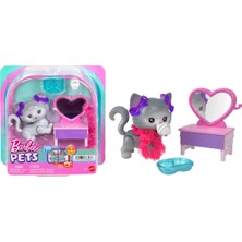 Barbie Pets Hayal Takım ve Aksesuarları JMW94 Makyaj Masası ve Kedi