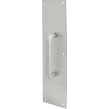 Tr Prime Line Ürünler J 4640 Kapı Pull Plaka ile Yuvarlak Sap, 4-Inç x 40,6 Cm, Saten Alüminyum