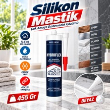 Tr Beyaz Silikon Mastik 455 gr Kapı Pencere Suya Dayanıklı Elastik Sızdırmazlık Dolgu Silikonu