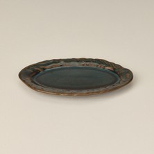 Evidea Kitchen Rustic Oval Kayık - Yeşil - 16 cm