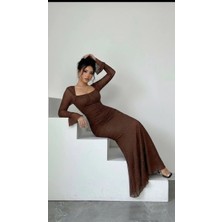Miss Beyoğlu Taş Işlemeli Tül Payetli Mermaid Maxi Elbise - 2 Renk