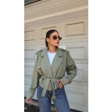 Miss Beyoğlu Kemerli Kırpık Trençkot - Su Iticili Özel Üretim Premium Trench